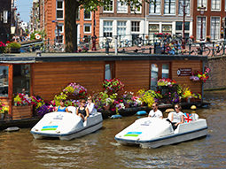 Two pedalos in water