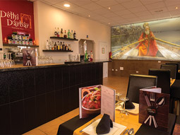 The restaurant set up inside