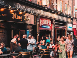 Some bars along Mathew Street in Liverpool