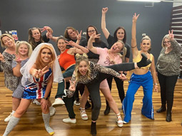 A hen group dressed up as people from Spice Girls after dancing with Sashay Dance