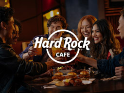 People enjoying a meal at Hard Rock Cafe