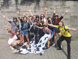 A group of people dressed up to partake in Private Silent Disco Adventure 