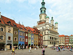 A view of a street in Poznan