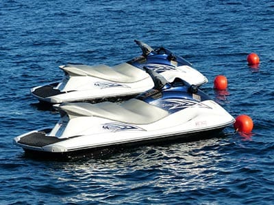 Image of two jet skis in the water 