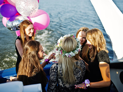 A catamaran cruise on the sea on a sunny day in Valencia