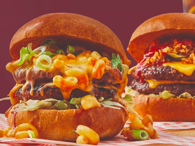 Burgers at the Merchant in Glasgow.