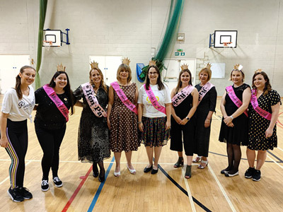 A hen group doing a Six the Musical themed dance class with Sashay Dance
