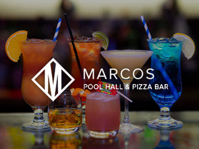 A selection of cocktails at Marcos Pool Hall and Pizza Bar in Edinburgh