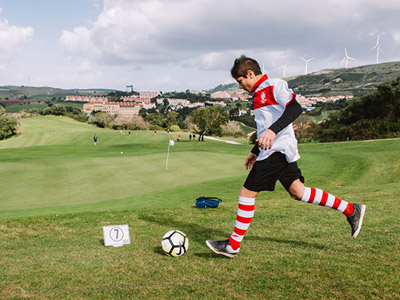 Guy preparing to kick the ball