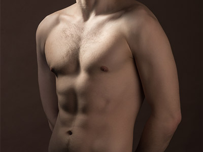 The torso of a male stripper in Lisbon