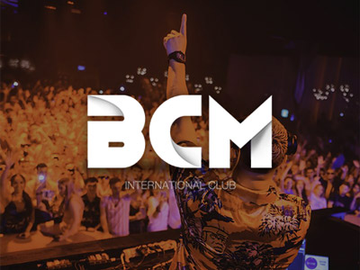 People in a crowd dancing at BCM in Magaluf