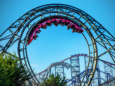 A rollercoaster at Blackpool Pleasure Beach