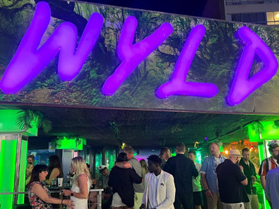 A group of people enjoying a drink in Magaluf