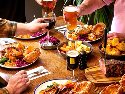 A table full of different kinds of food