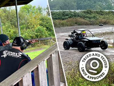Clay pigeon shooting and rage buggies