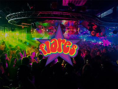 The dance floor with the Flares logo overlayed
