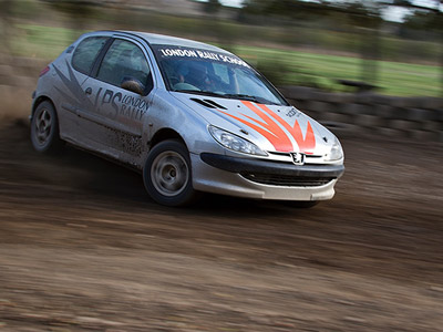 Someone in a car racing around a track at Rally Driving with Banzai Action Sports Limited in Oxford