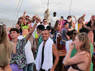 People partying on a Boat Party Cruise