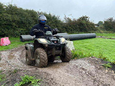 A man on a quad bike