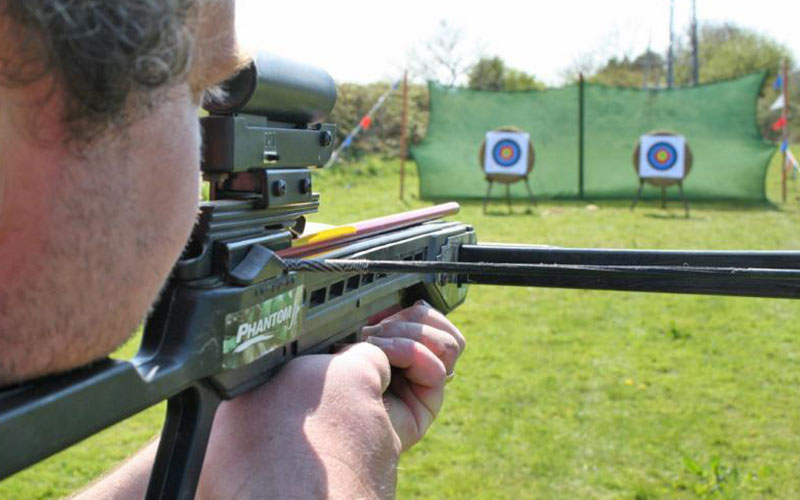 Shoot at standard targets and a duelling tree 