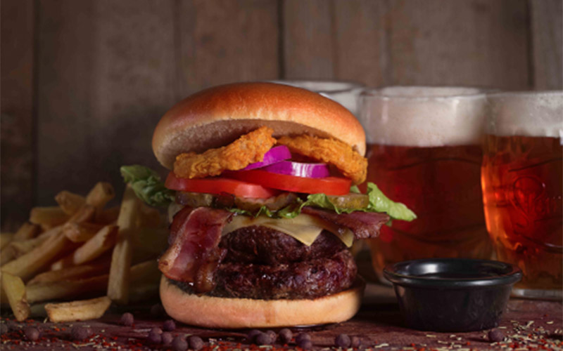 Get a burger and chips meal 