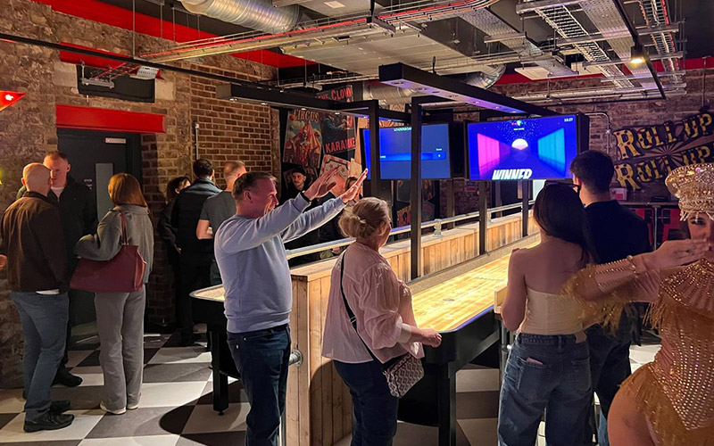 They have shuffleboard here 