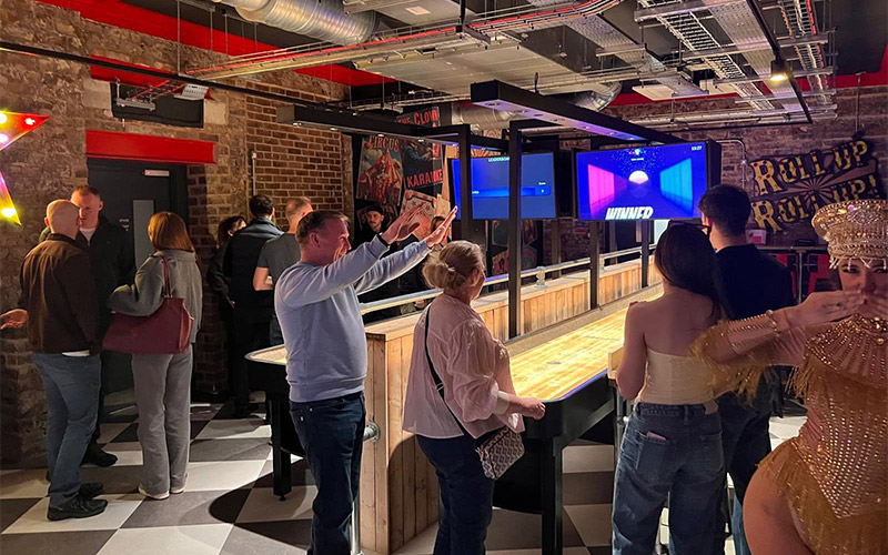 Challenge your mates to a game of shuffleboard 