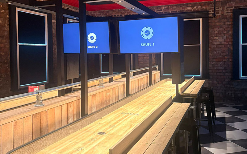 Get two hours of shuffleboard hire 