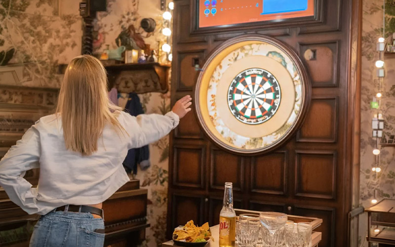 You can even order drinks to your oche 
