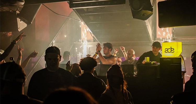 A group of party goers in Club Prime in Amsterdam 