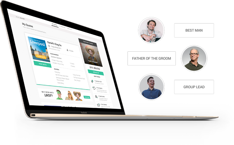 A Mac open with your LNOF quote open on the screen, and a snapshot of the group members