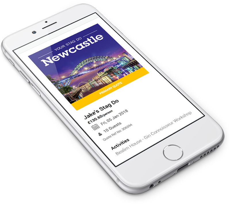 An iPhone with Jack’s Stag Do Itinerary displayed on screen