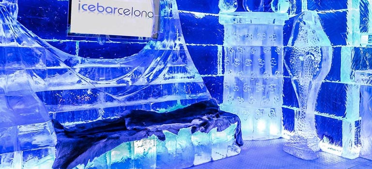 An interior shot of Ice Bar Barcelona