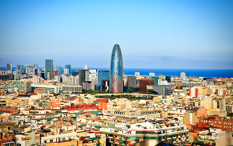 The Gherkin on the Barcelona skyline