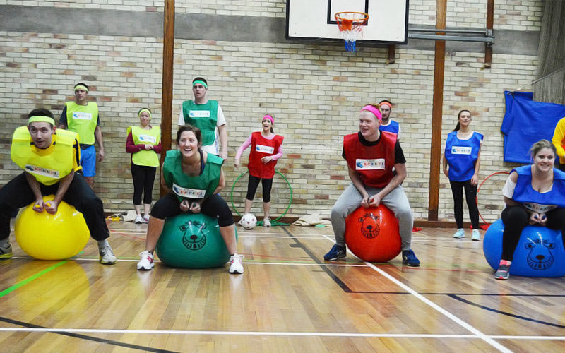 Some people participating in an old school sports day