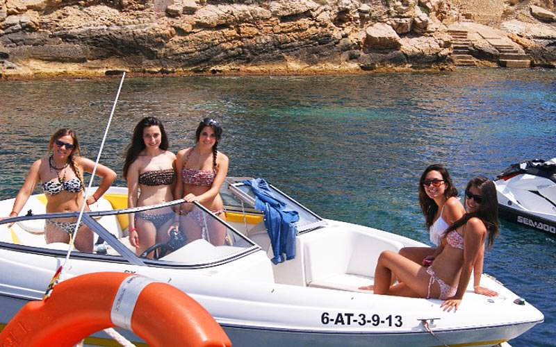 Some girls on a yacht in Benidorm