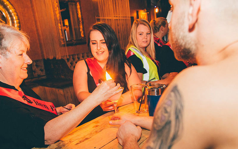 A hen party enjoying a cocktail class