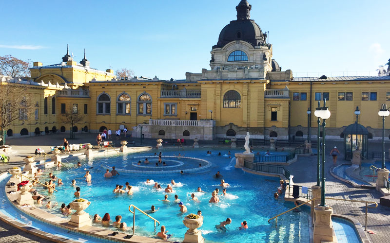 The popular thermal baths in Budapest