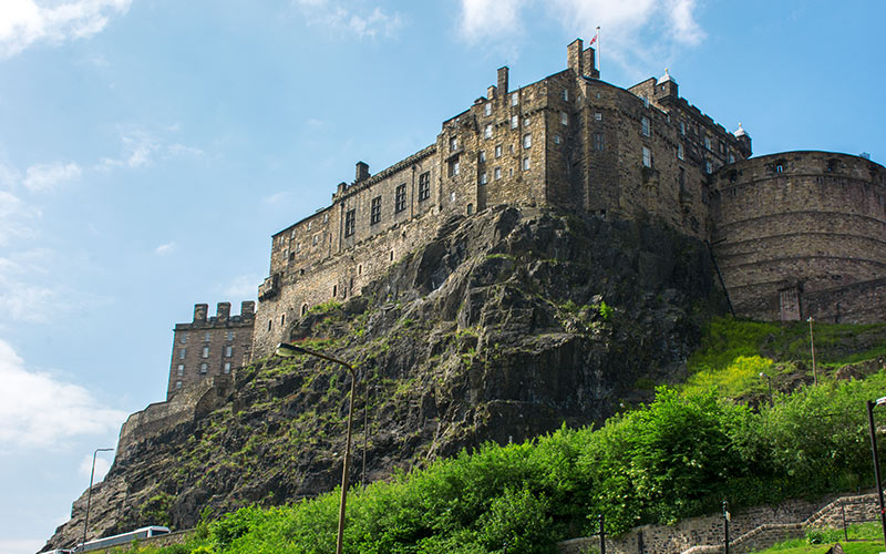 Edinburgh Castle from the bottom of the hill