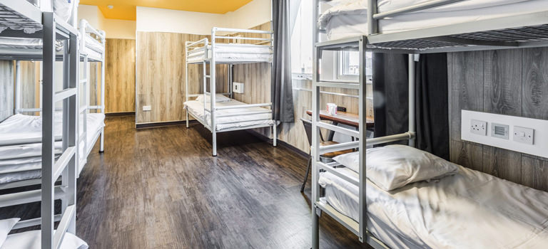 Bunk beds in a large room