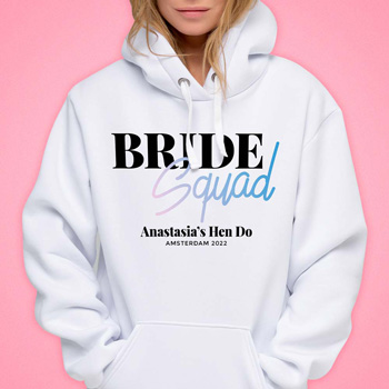 A model wearing a hoodie.