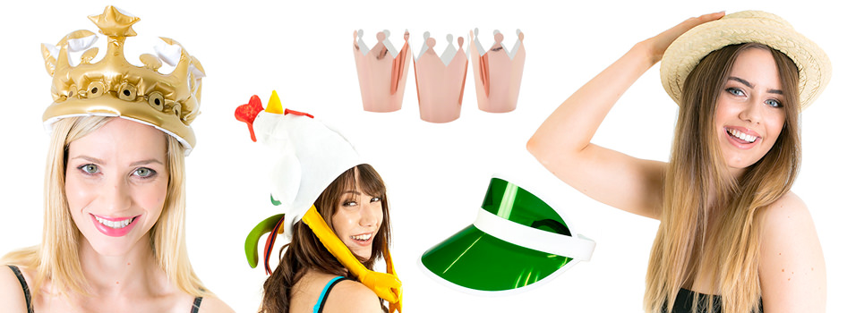 Everything from an inflatable crown to a golf visor.