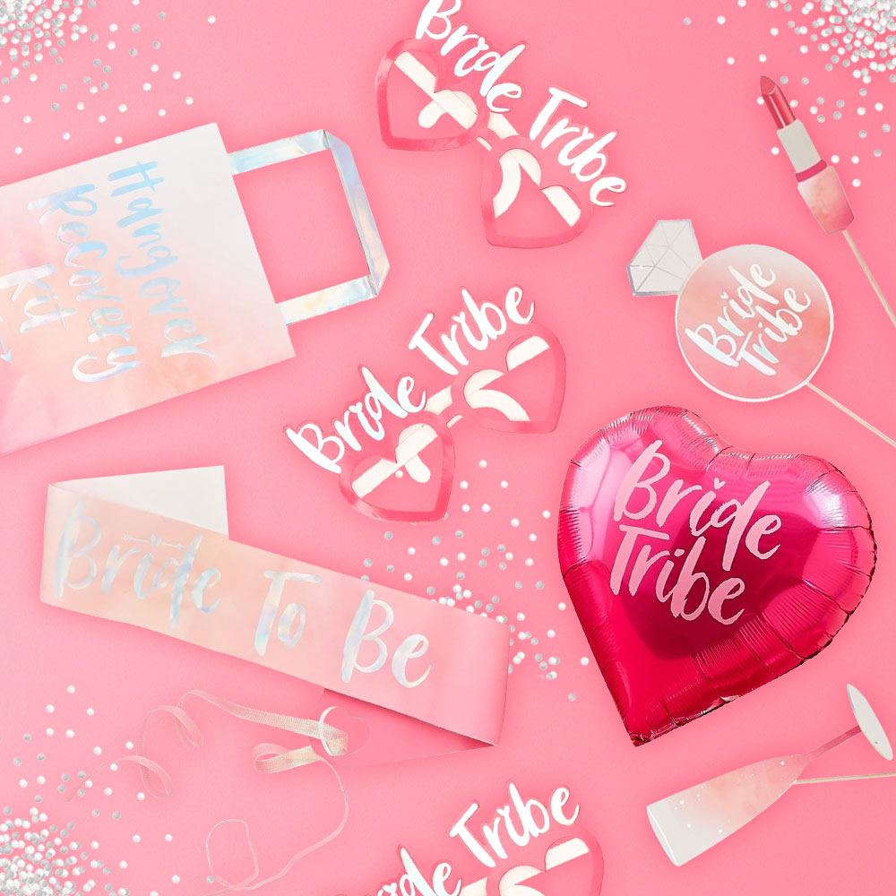 The selection of bride tribe products including sashes and banners.