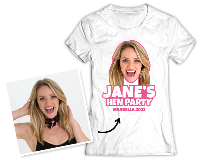 Images demonstrating Hen do T-shirt proof before print