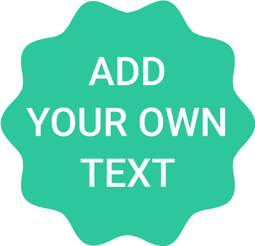 A green icon reading add your own text