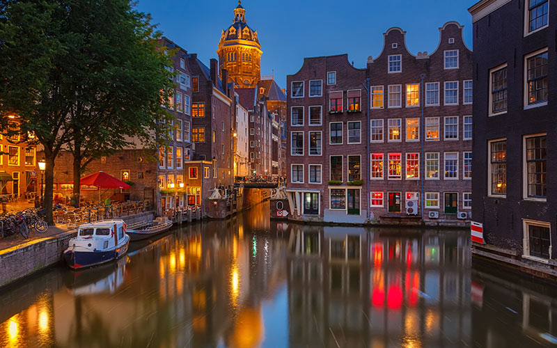 A view over the canal in Amsterdam