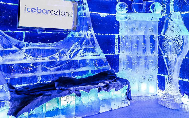 The interiors of Ice Bar in Barcelona