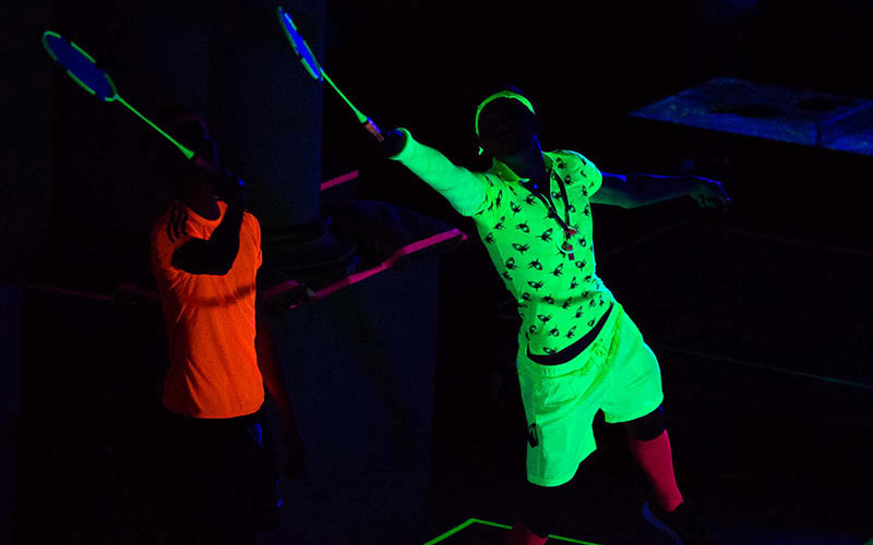 People playing glow sports in Bath