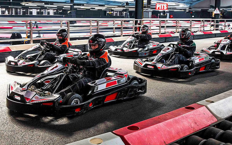 Some people in go karts in Bath