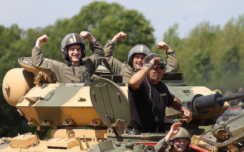 Four men in a tank